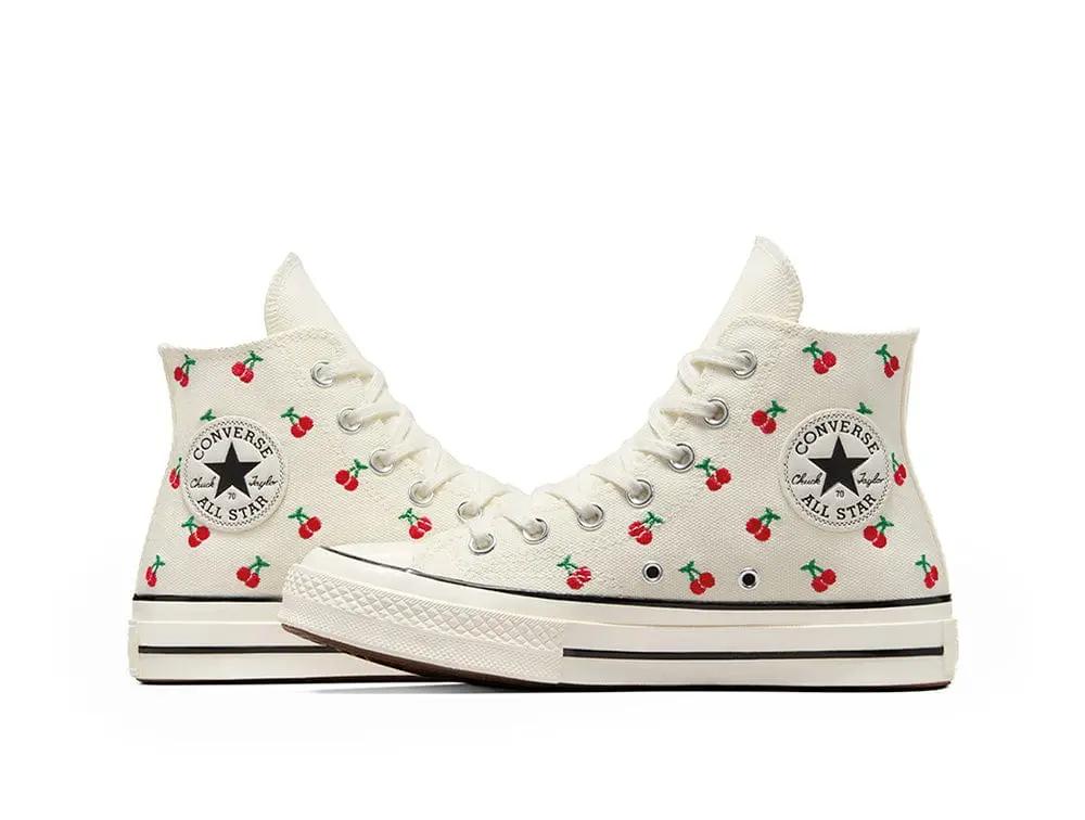 Zapatilla Converse Chuck 70 Cherry Mujer Blanco