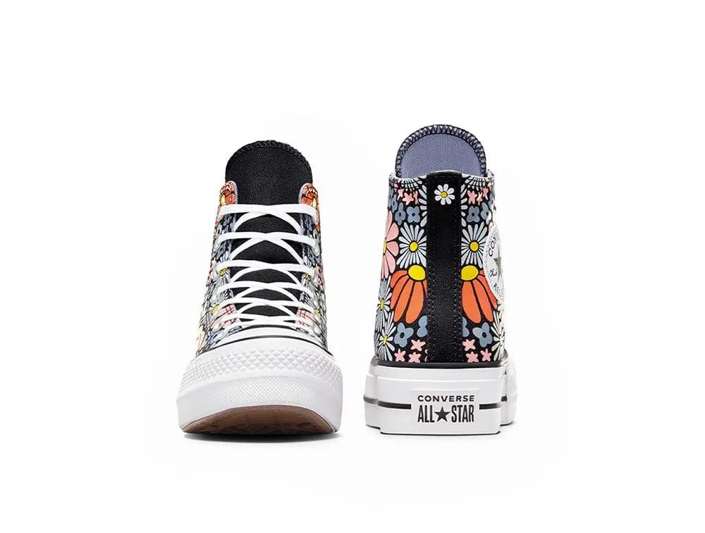 Zapatilla Converse Chuck Taylor Lift Floral Mujer Negro