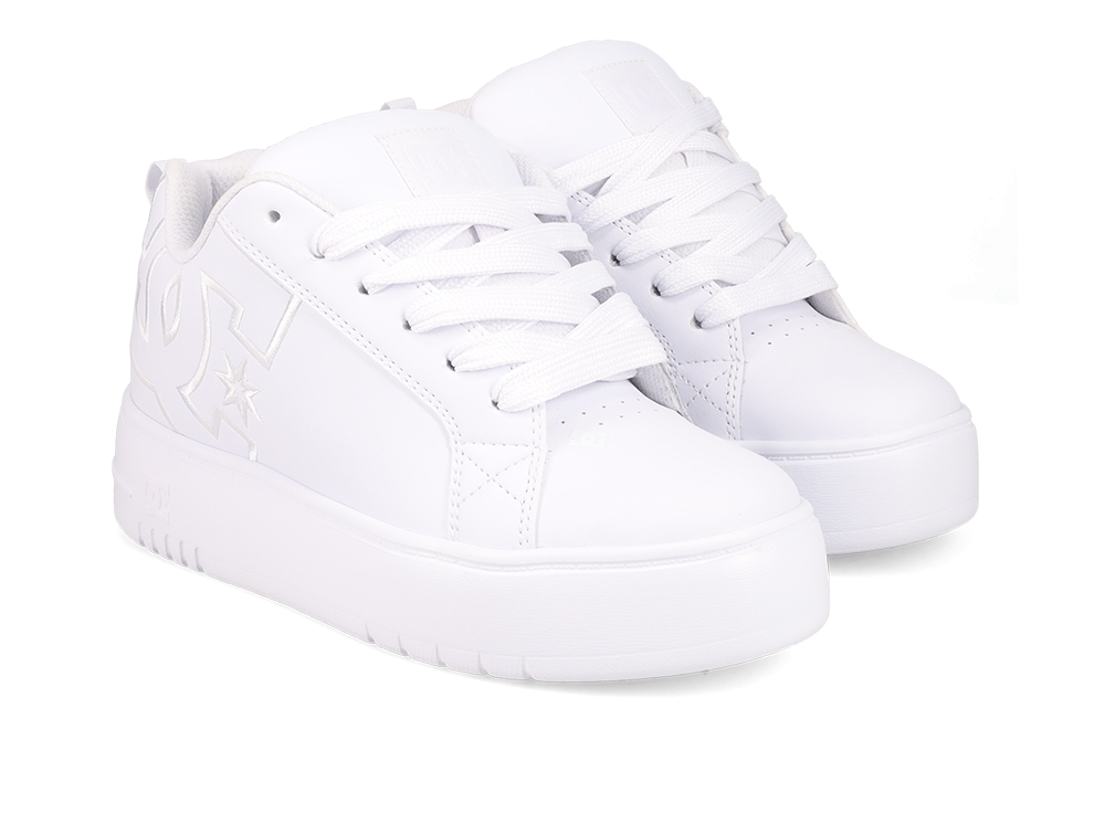 Zapatillas Dc Court Graffik Plataforma Mujer Blanco